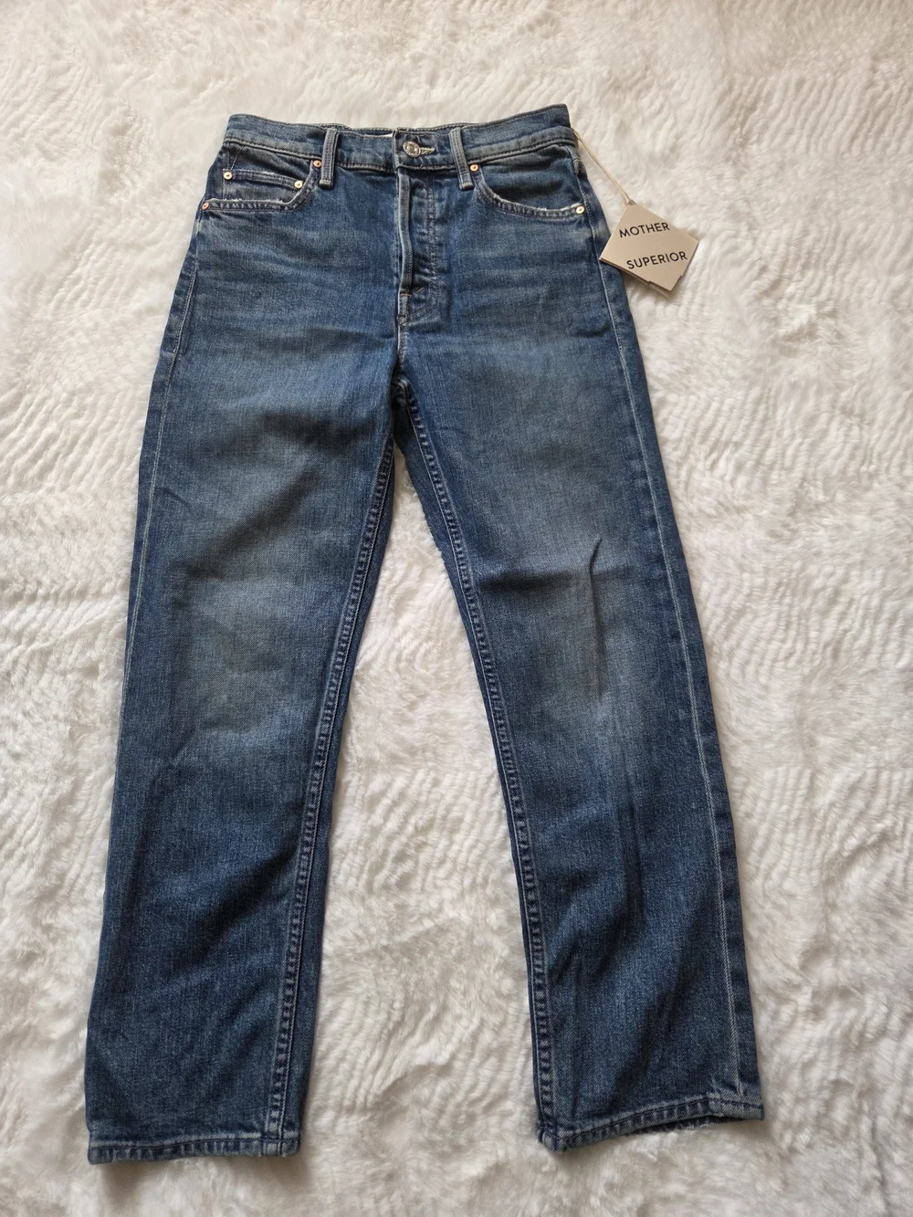 Mother Superior Blue Straight-Leg Men’s Jeans - Picture 2 of 10